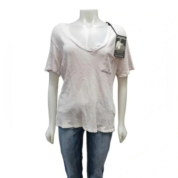 Good Hyouman Week End Pale Pink  Cotton V Neck T Shirt Size Medium - Picture 2 of 10